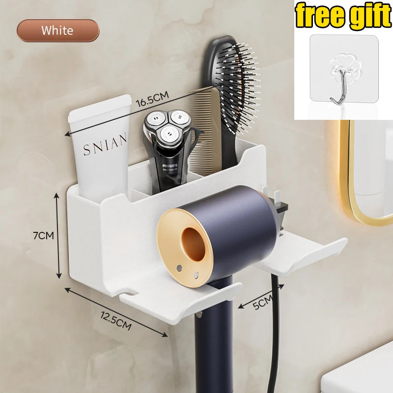 Wall Mounted Hair Dryer Holder Organizer for Bathrooms - Smarsty