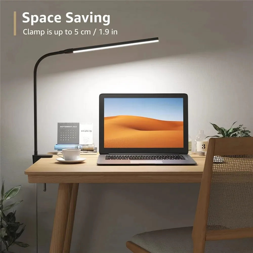 Dimmable LED Clip Desk Lamp for Reading - Smarsty