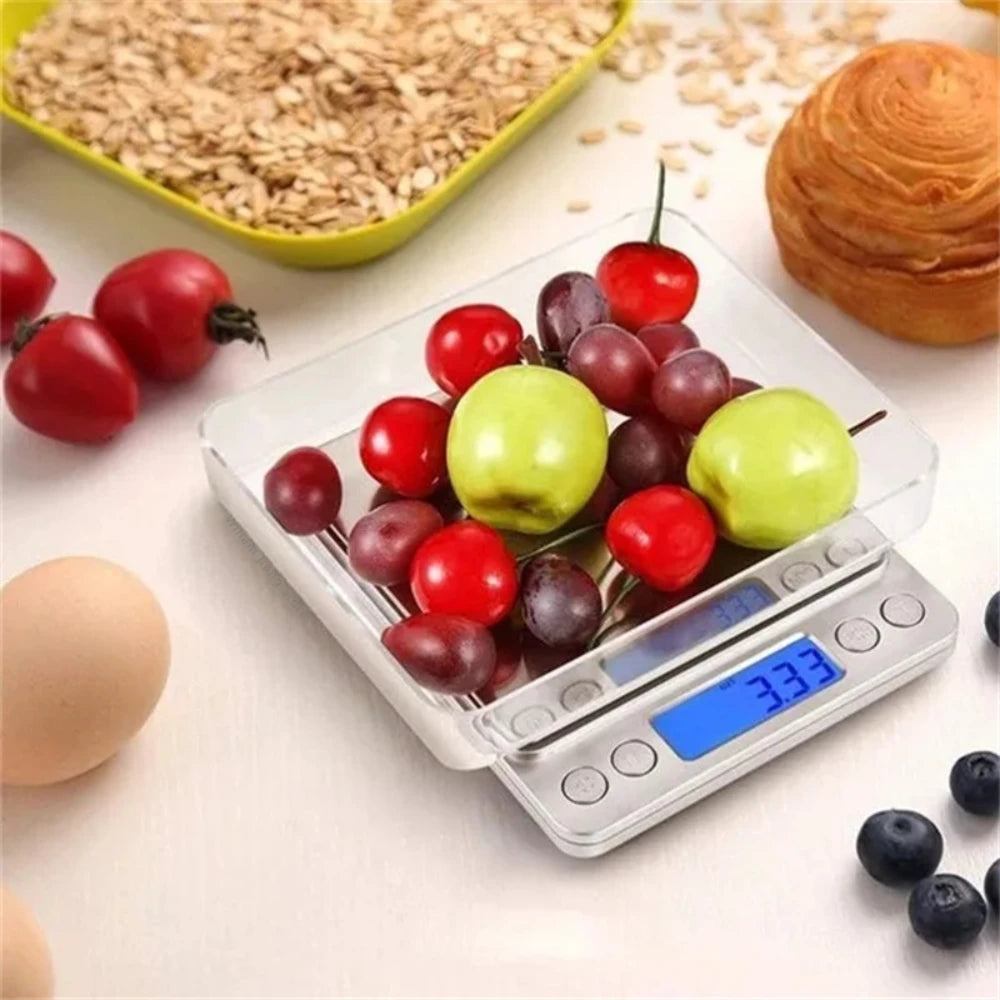 Digital Kitchen Scale Mini Pocket Stainless Steel Precision Jewelry Electronic Balance Weight Gold Gram 0.1/3000g Weigh Scales by Smarsty
