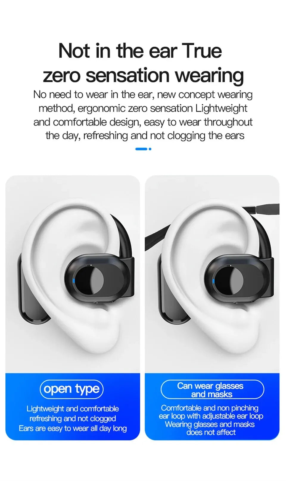 Wireless Bluetooth Headphones Bone Conduction Noise Canceling - Smarsty