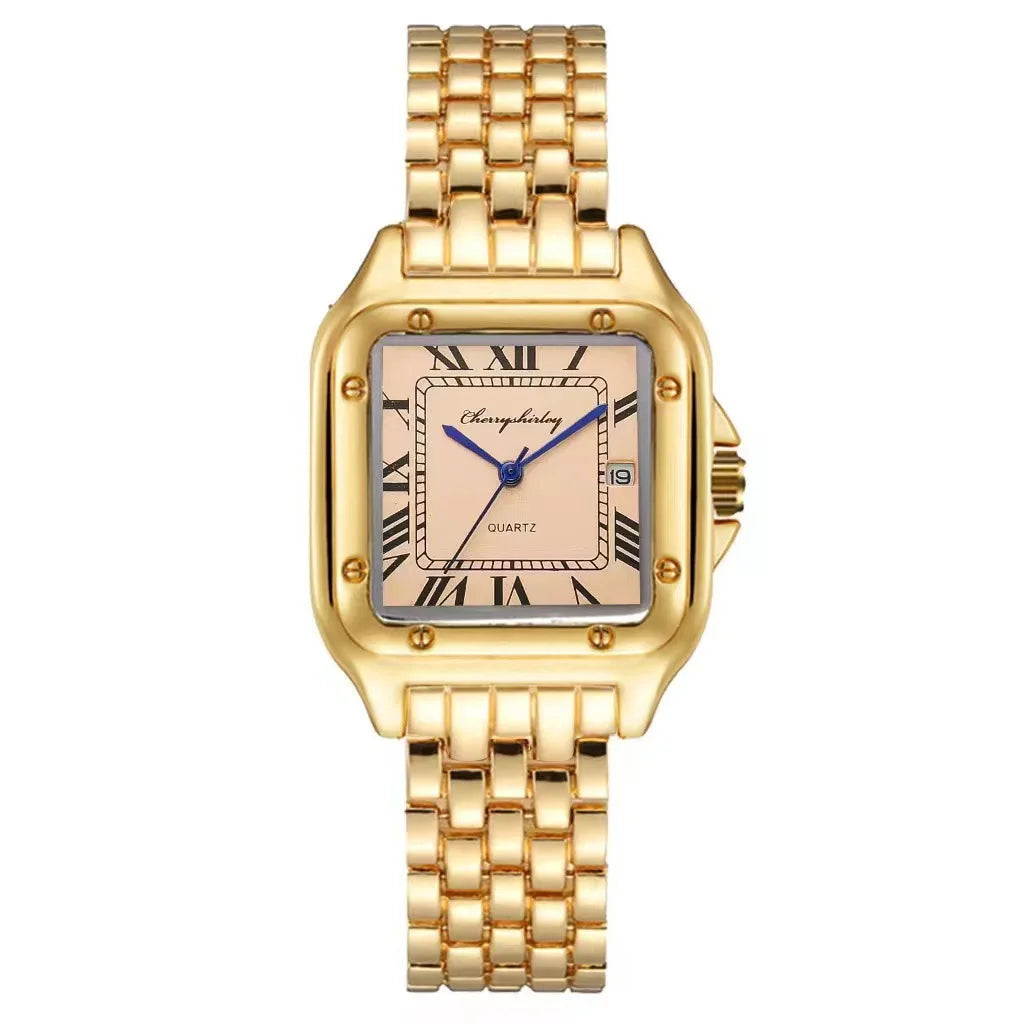 Luxury Stainless Steel Women's Quartz Watch with Calendar - Smarsty