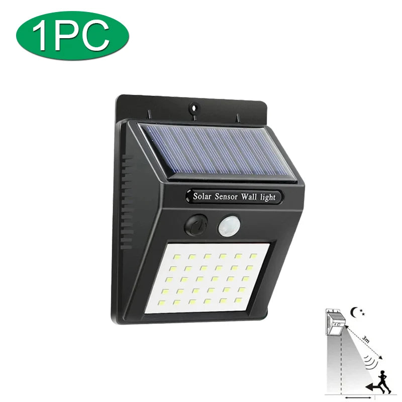 Solar Powered LED Motion Sensor Outdoor Wall Light - Smarsty