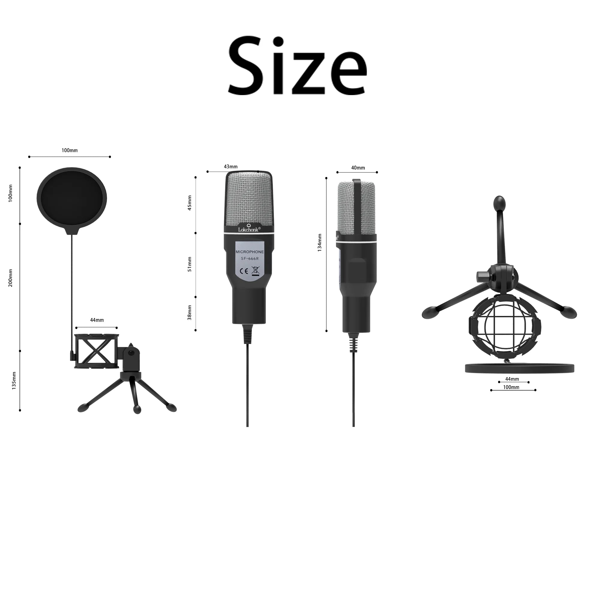 USB Condenser Microphone with RGB Lighting for Streaming - Smarsty
