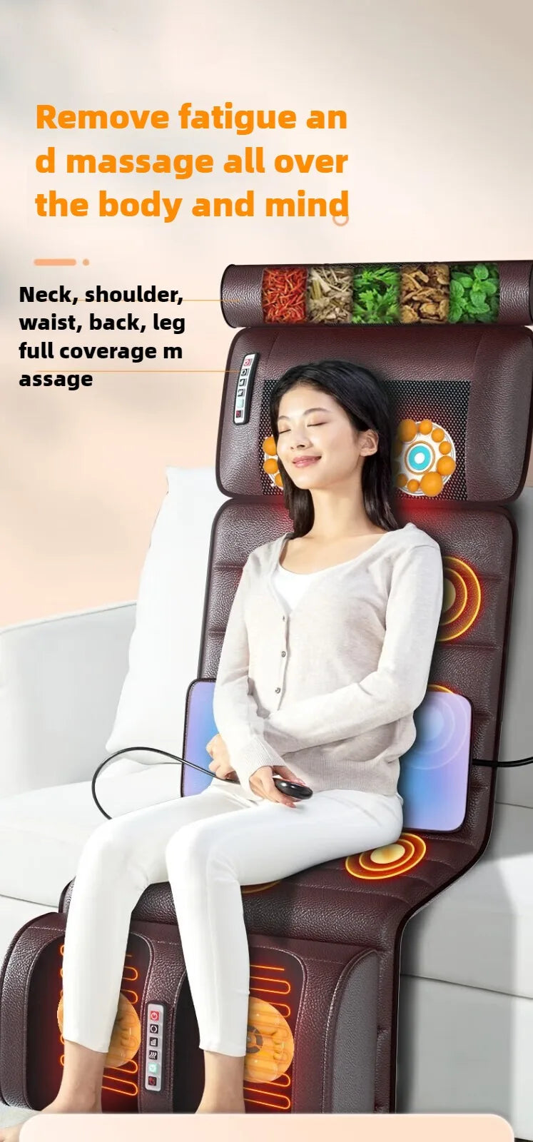 Electric Full Body Massage Mattress With Heating Relaxation Feature - Smarsty