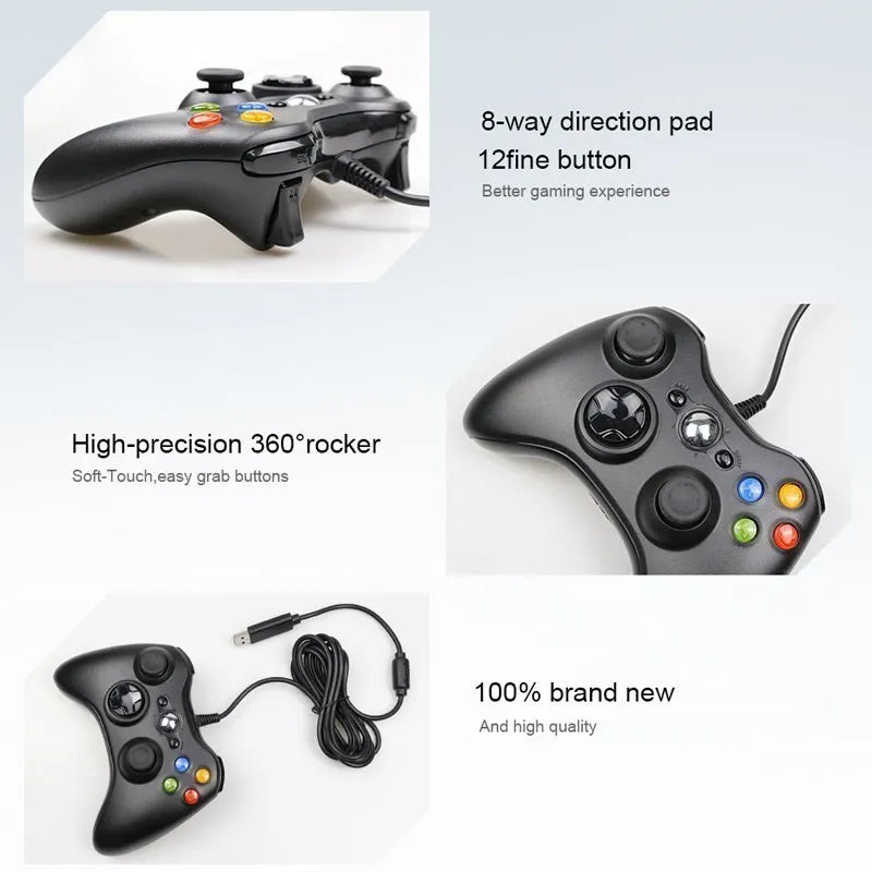 Wired USB Game Controller for Xbox 360 with Enhanced Precision - Smarsty