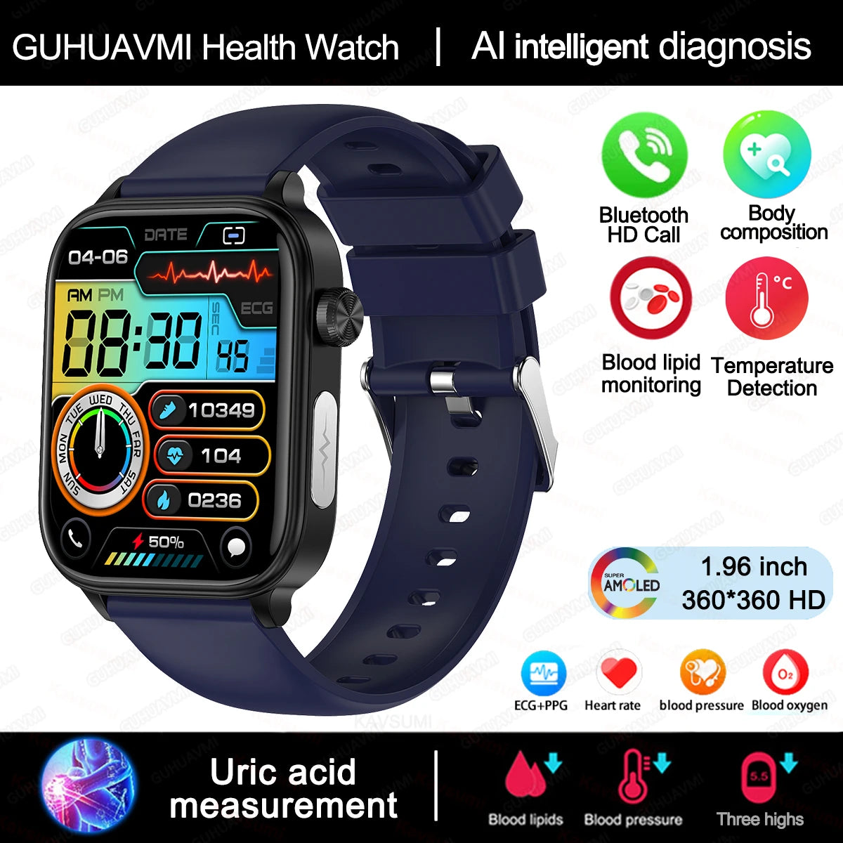 2025 Smart Watch with ECG PPG and Health Tracking - Smarsty