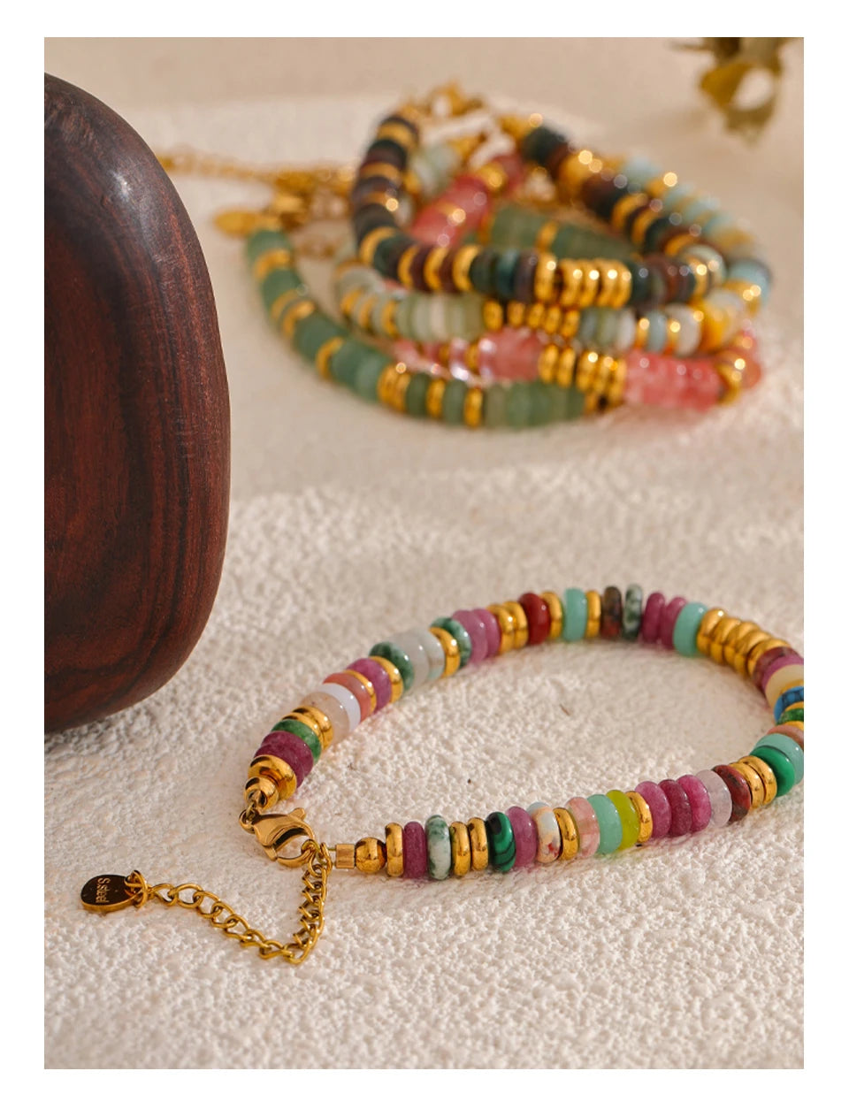 Colorful Natural Stone Beads Waterproof Bracelet for Women - Smarsty