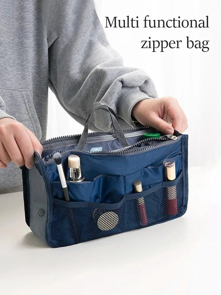 Multi Functional Large Capacity Makeup Bag Portable Double Zipper Toiletries Travel Storage Bag Mommy Bag Multi Pocket Cosmetic - Smarsty