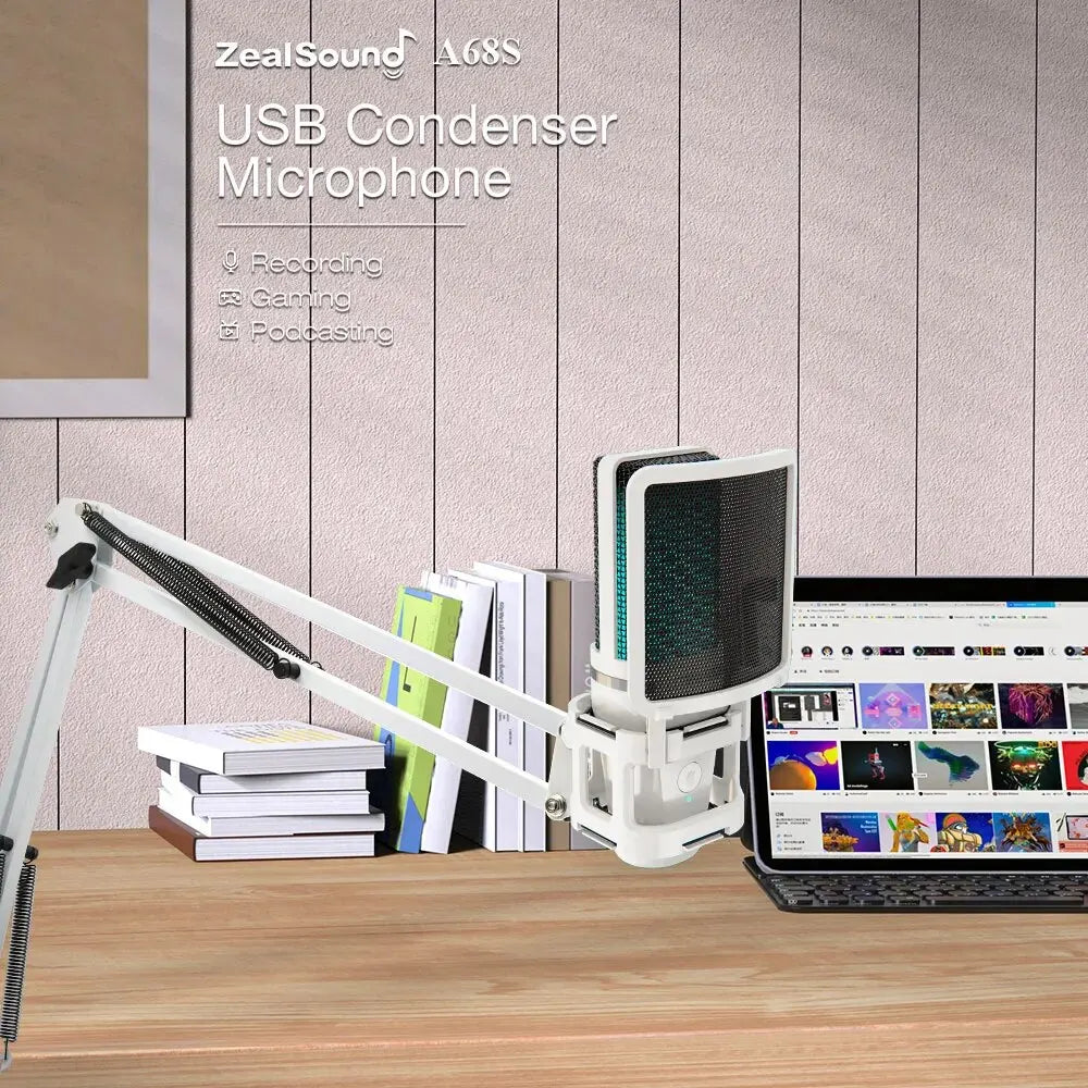 Zealsound RGB USB Gaming Microphone with Articulated Arm - Smarsty