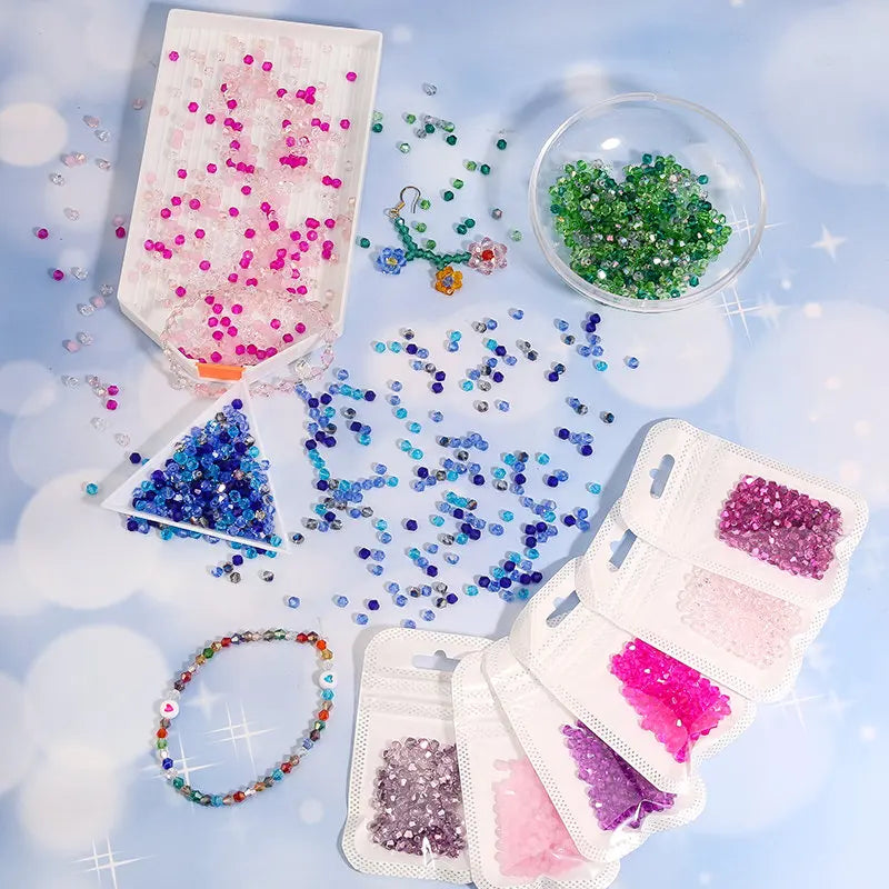 100Pcs 4MM Glass Bicone Beads for Jewelry Making - Smarsty