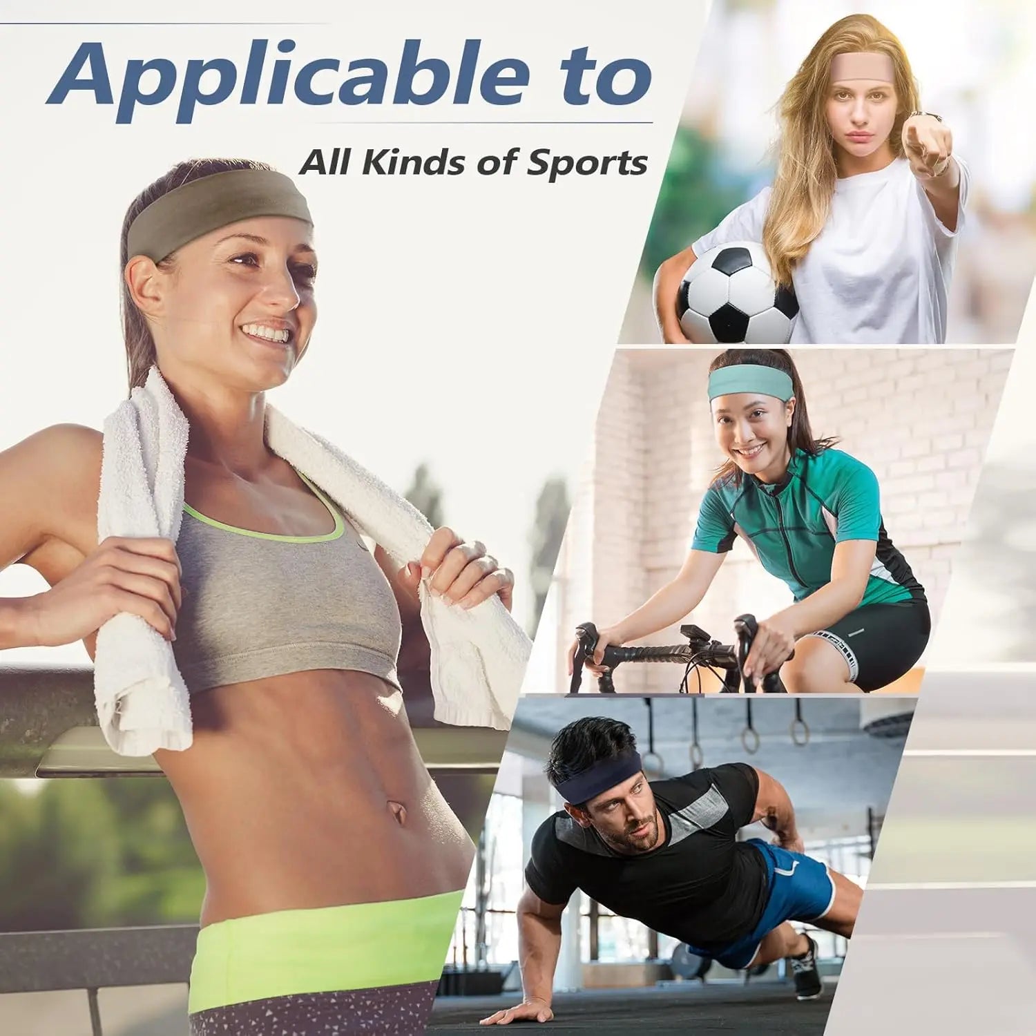 Unisex Sweat Absorbing Sports Headbands 6 Pack Cotton - Smarsty
