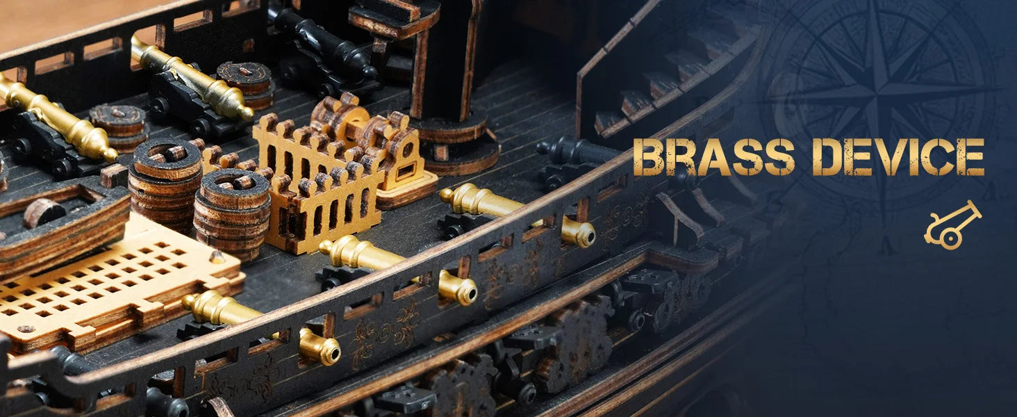 Robotime Rokr 3D Puzzle Wooden Seahouse Barque Model kits Build Home Desk Decoration Gift For Teens and Adults