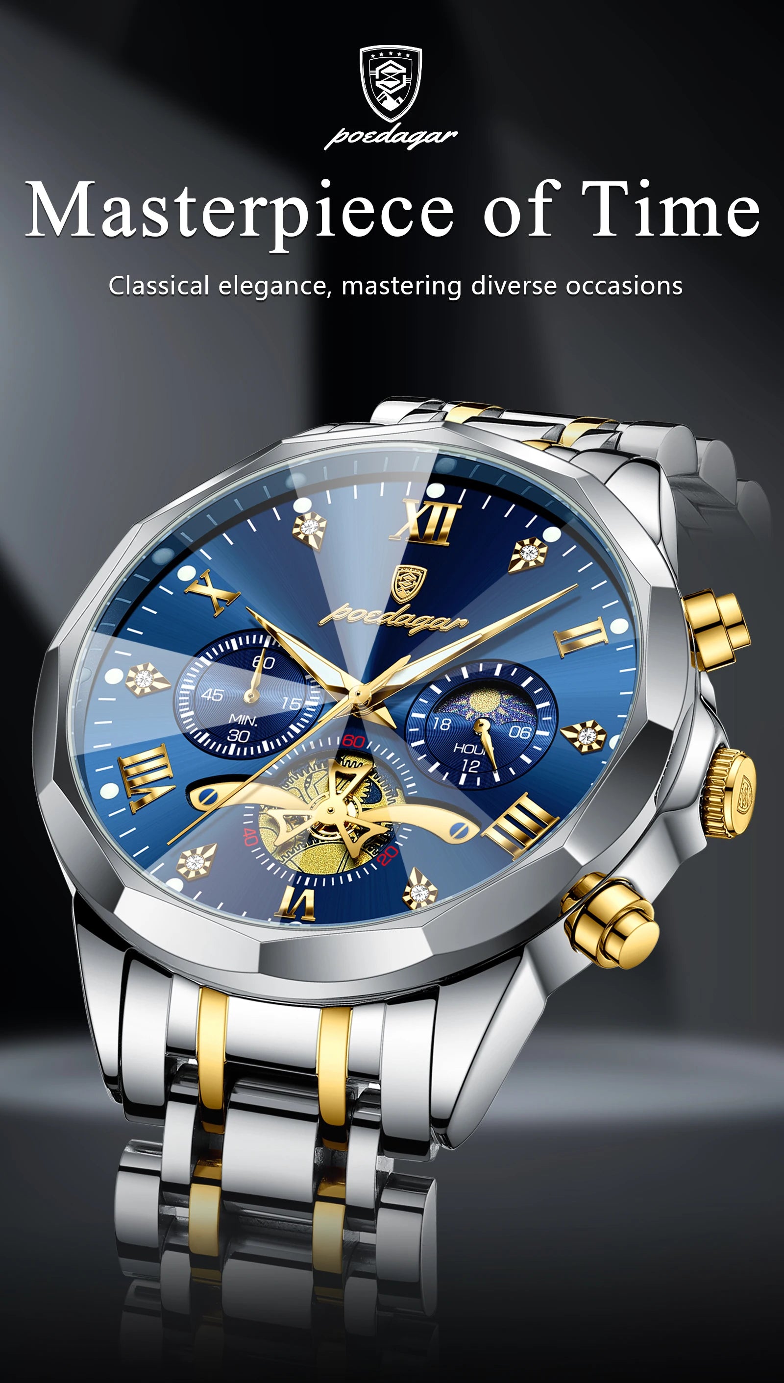 Luxury Waterproof Men's Chronograph Watch with Luminous Features - Smarsty
