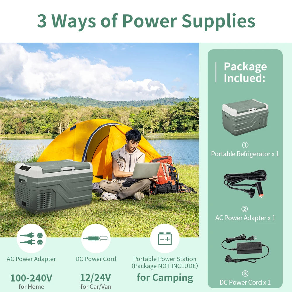 Alpicool NL 25L 35L 45L Car Refrigerator 12V Compressor Fridge Freezer 12/24V DC 100-240V AC Portable Cooler for Camping Travel