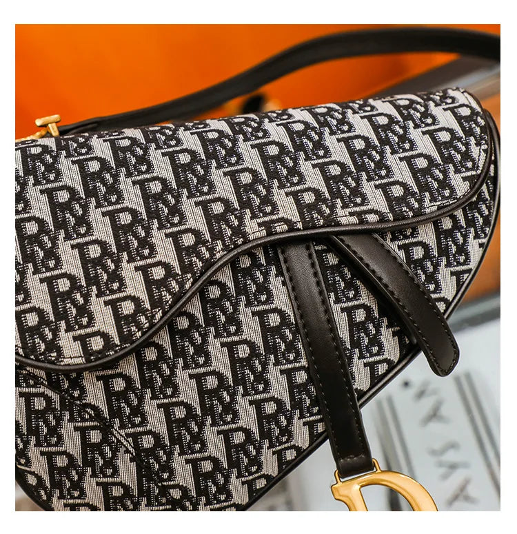 Studded Embroidered Shoulder Crossbody Bag Saddle Handbag - Smarsty