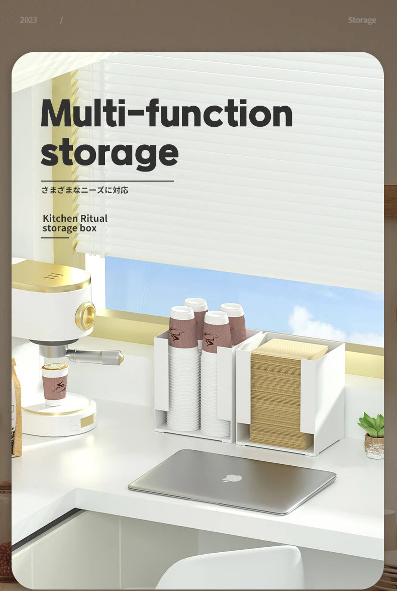 Korea Ramen Storage Box Kitchen Instant Noodle Cup Tissue Storage Bins Facial Mask Storage Box Multi-function Tabletop Organizer by Smarsty