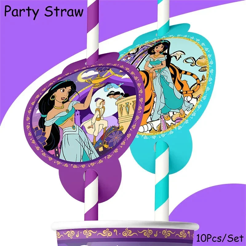 Jasmine Princess Aladdin Birthday Party Tableware Set - Smarsty