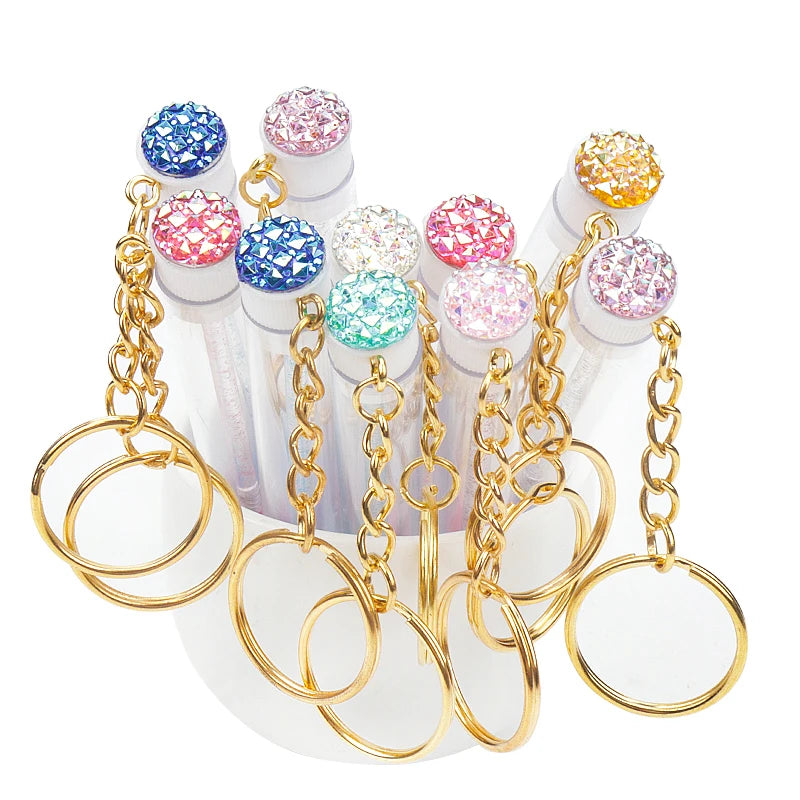 10 Pcs Tube Eyelash Brushes with Gold Keychain Convenience - Smarsty