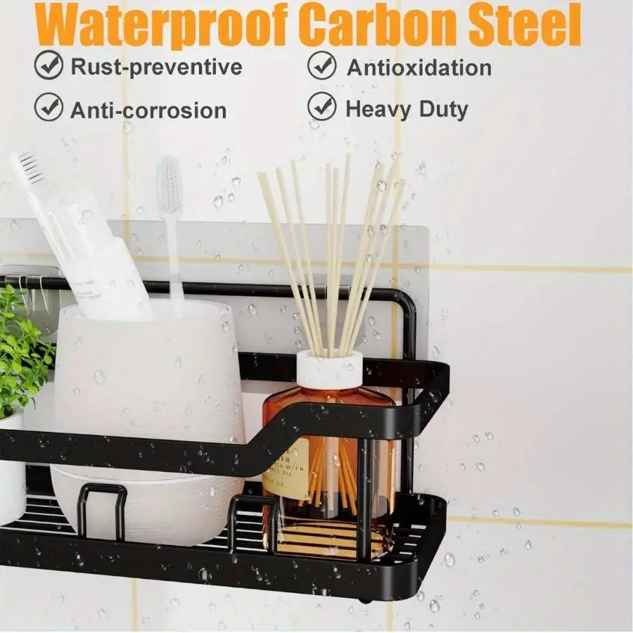 3/5 Pack Shower Organizer , Adhesive Shower Caddy with No Drilling, Rustproof Stainless Steel for Bathroom and Storage&Kitchen