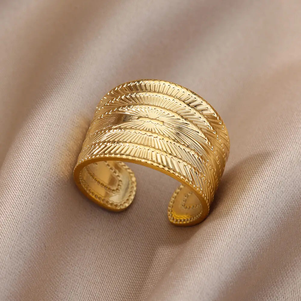 Luxury Gold 316L Stainless Steel Rings for Women - Smarsty