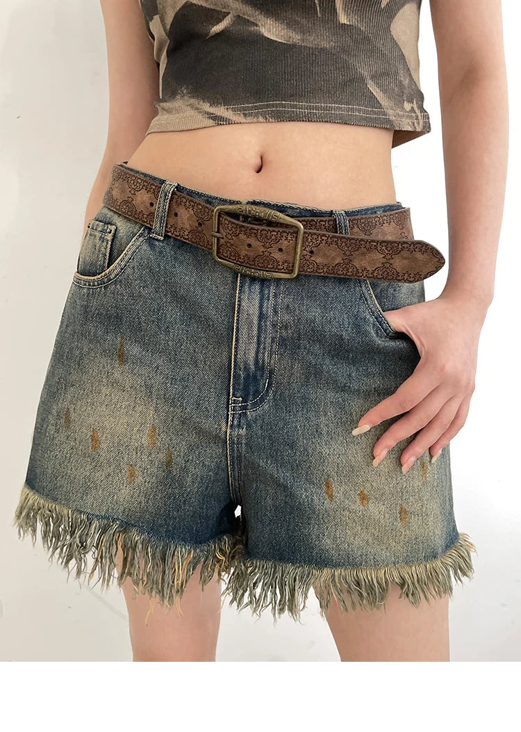 Y2K Retro Women Belt Casual PU Leather Brown - Smarsty