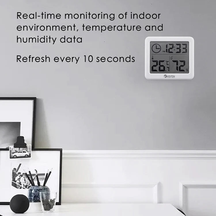 Digital Clock Desk Clock with Temperature and Humidity Display - Smarsty