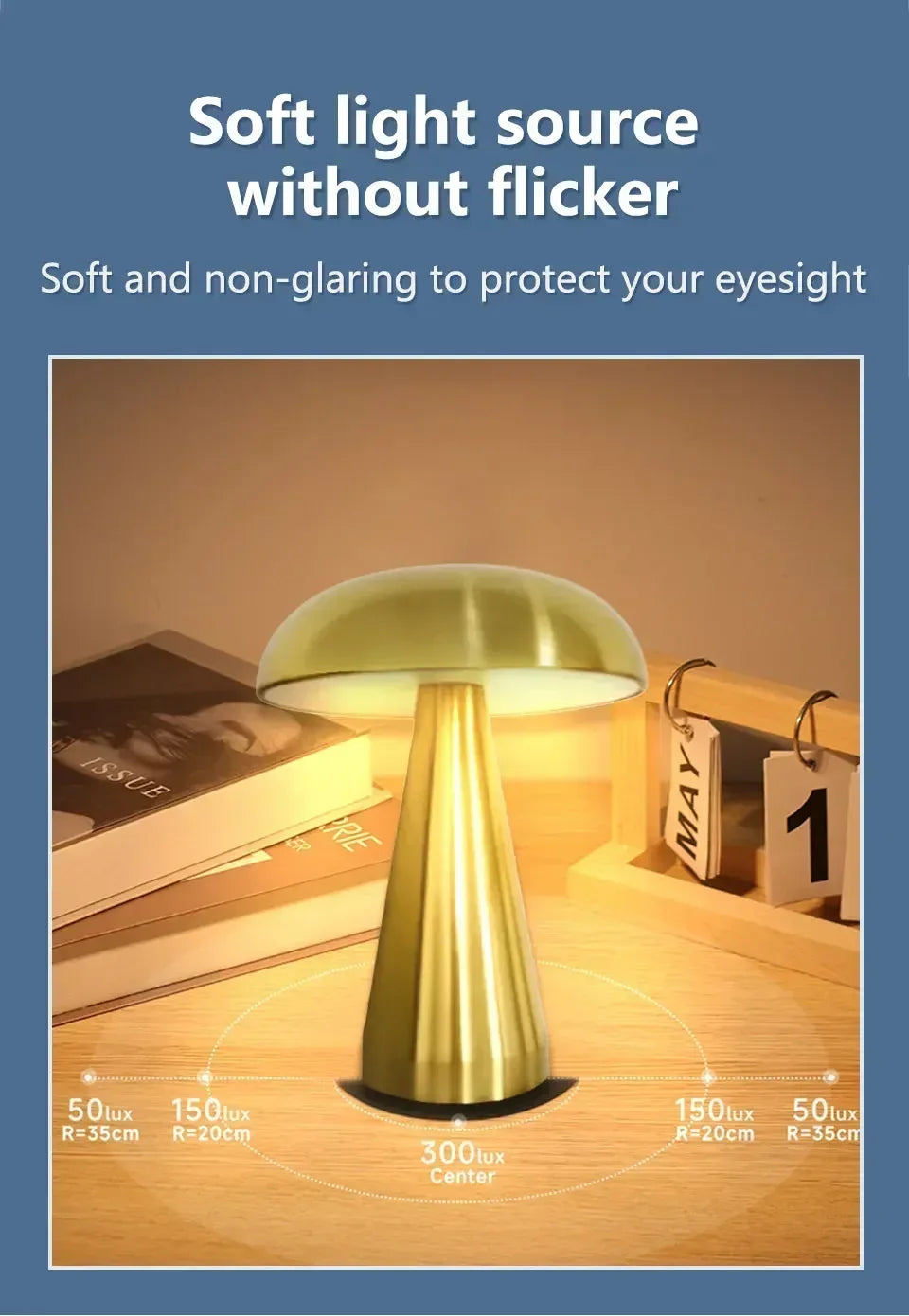 Retro Mushroom LED Touch Sensor Table Lamp for Bedroom Decor - Smarsty