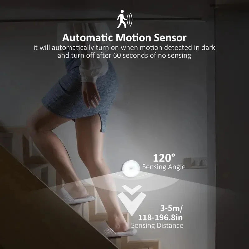 Motion Sensor LED Night Light USB Rechargeable for Cabinets - Smarsty