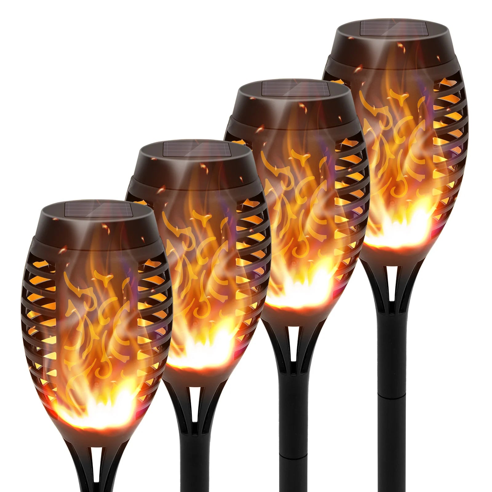 Solar Lights Outdoor LED 4/6/812Pcs Solar Torch Lights with Flickering Flame Waterproof Garden Decoration Lawn Path Yard Patio