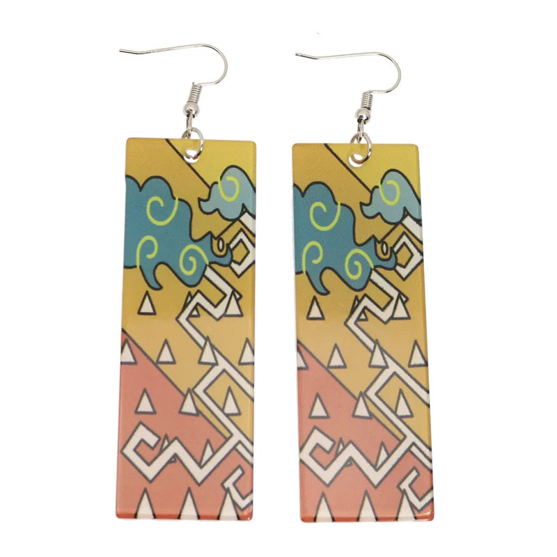 Acrylic Tanjiro Earrings for Women Anime Cosplay Jewelry - Smarsty