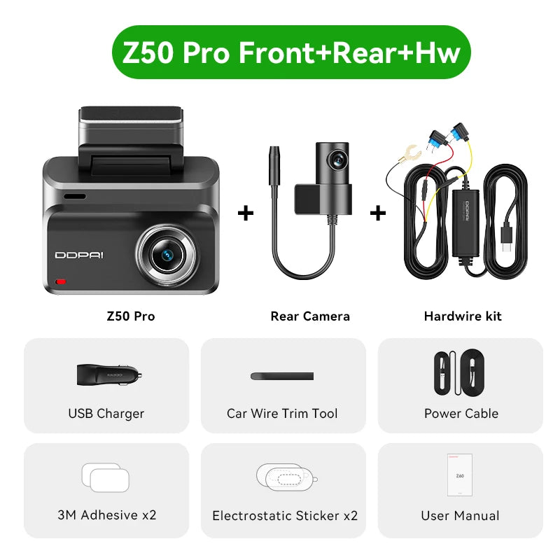 Dash Cam 4K Night Vision GPS ADAS Front Rear Parking - Smarsty