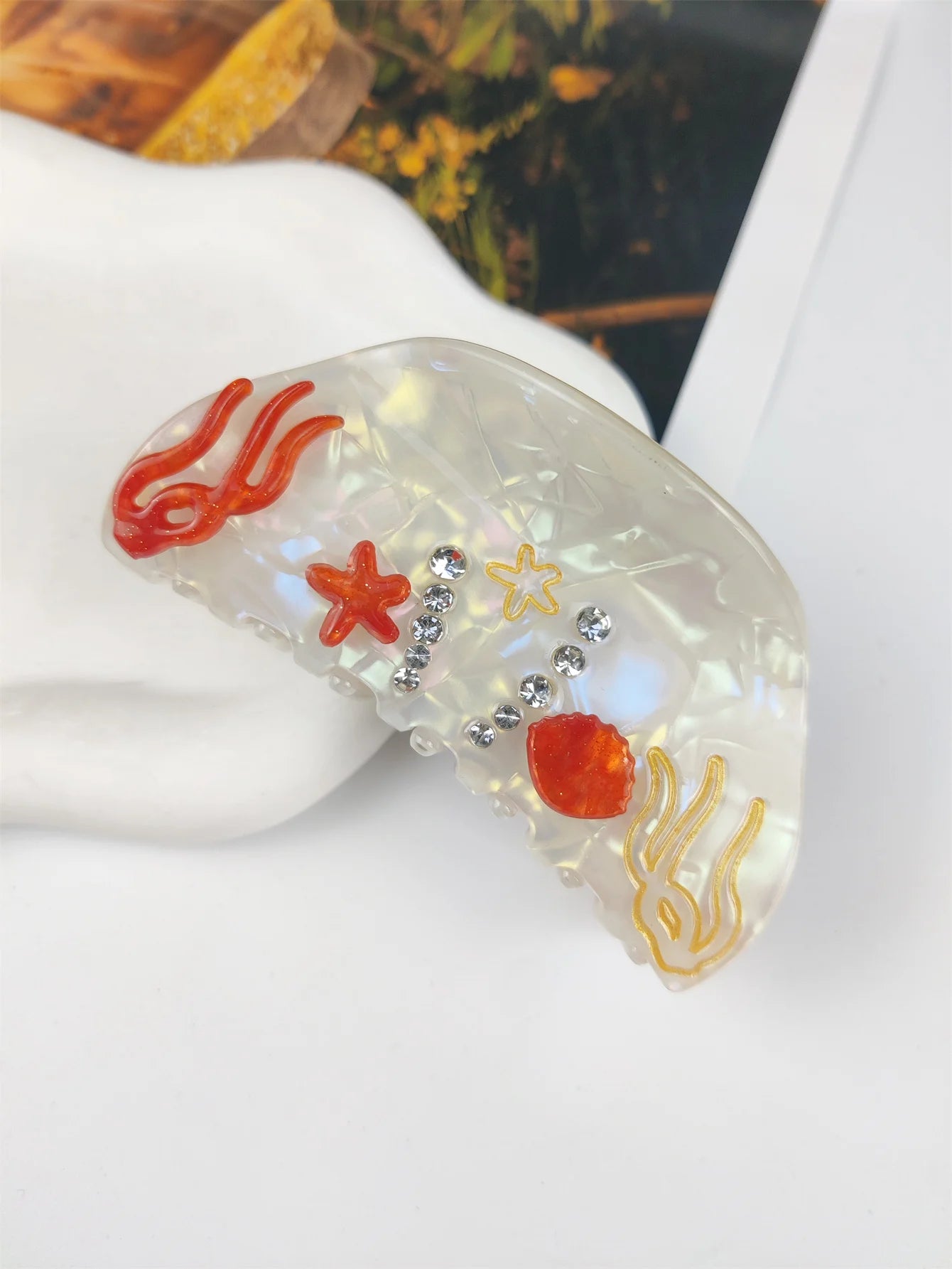 Handmade Large Sea Hair Claw Clips Acetate Beach Starfish - Smarsty