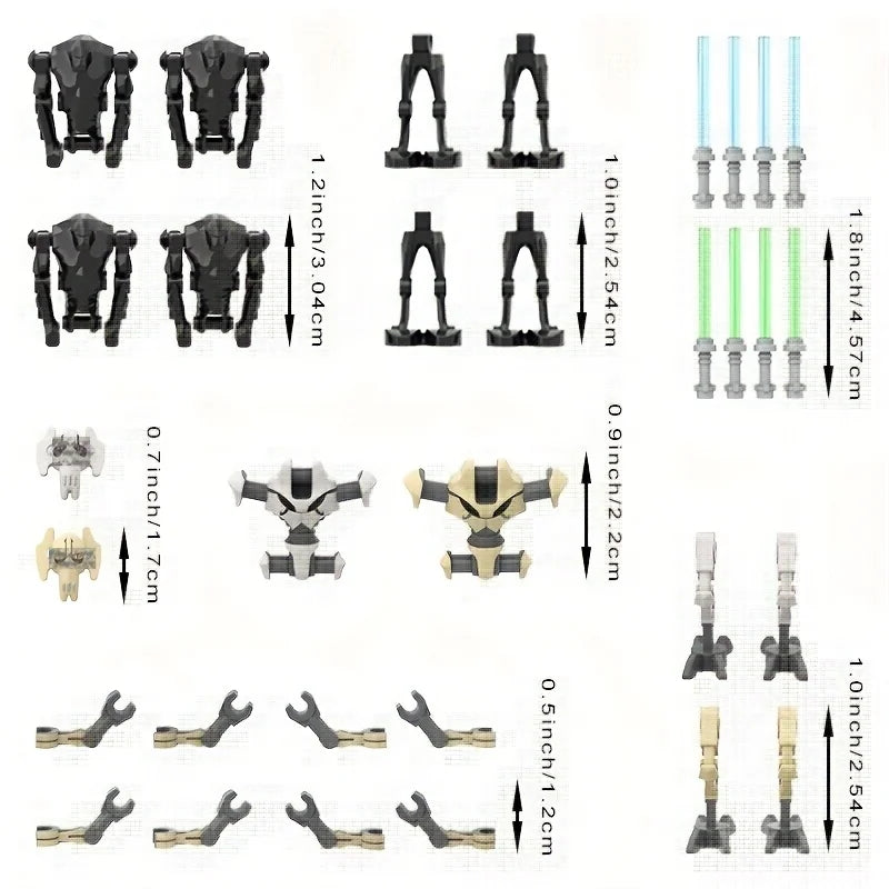 28 Droids Building Blocks Set - Articulated Minifigures | Clone Army Diorama Kit | Compatible with Lego DIY toys - Perfect Gift