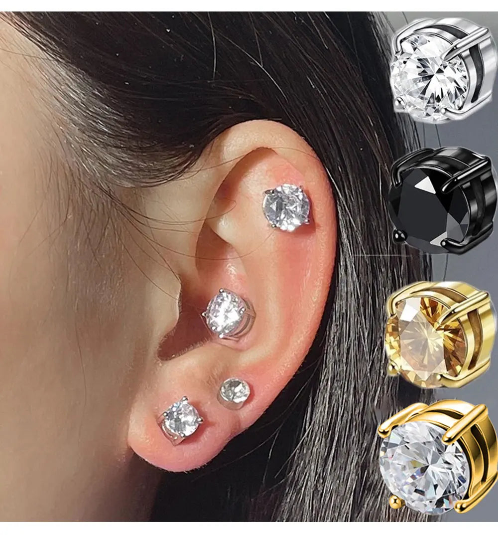 Fashion Crystal Magnetic Clip Earrings for Men and Women - Smarsty