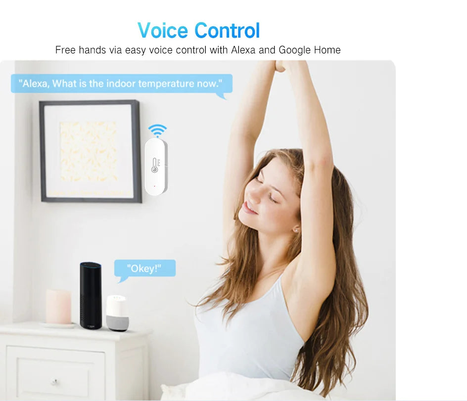 ZigBee Smart Temperature Humidity Sensor with App Control - Smarsty