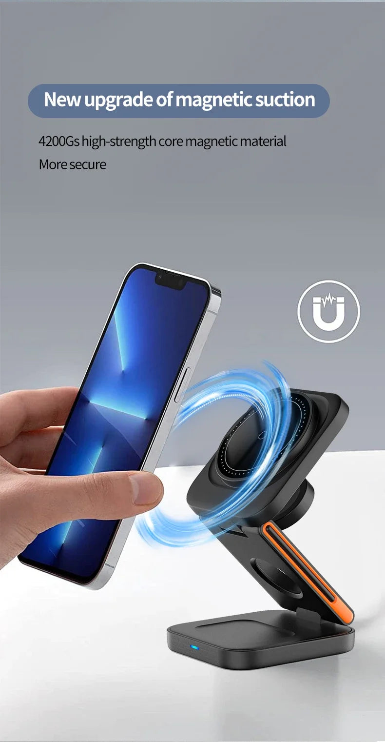 Foldable 30W Magnetic Wireless Charging Stand For iPhone - Smarsty