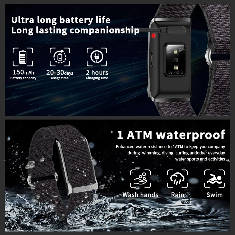 Men's Waterproof Smartwatch with Heart Rate Monitor - Smarsty