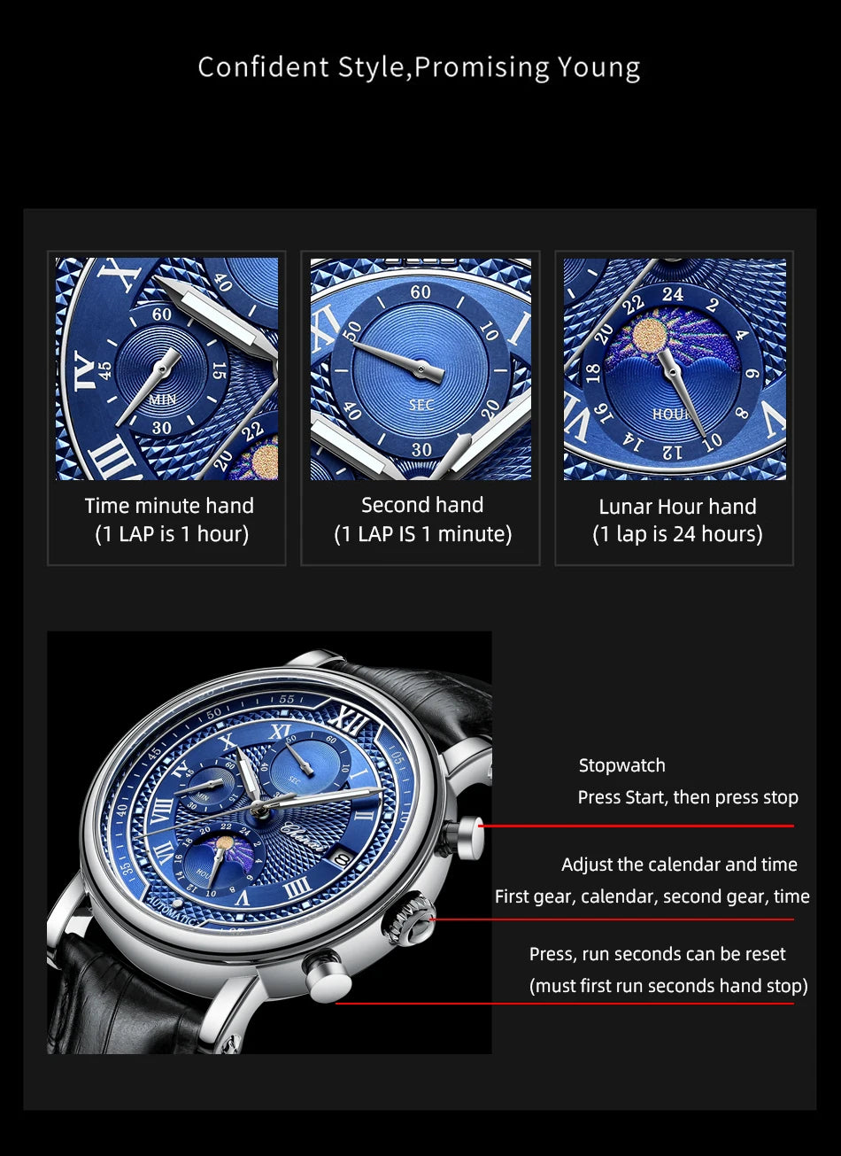 Chenxi Leather Chronograph Quartz Watch for Men - Smarsty