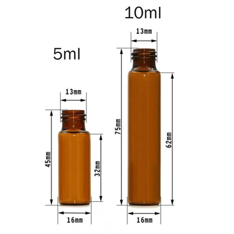 10 Pack Amber Glass Roll On Bottles for Essential Oils - Smarsty