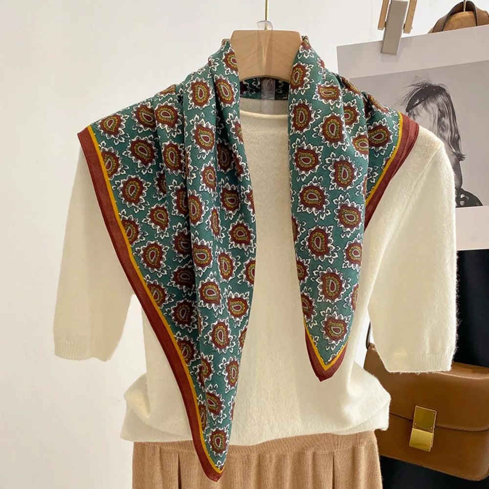 Breathable Cashew Print Silk Scarf for Women - Smarsty