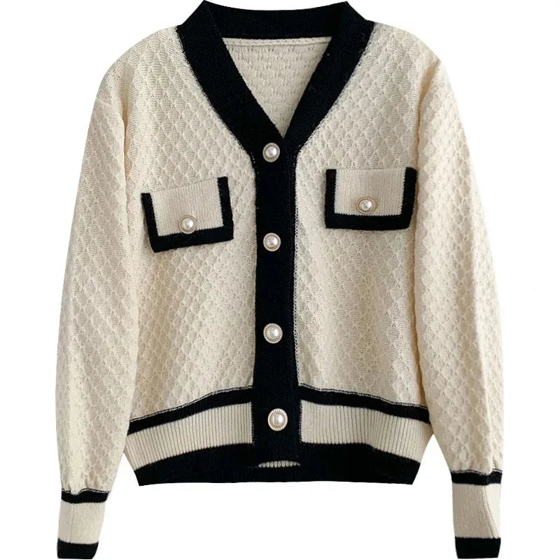 Women's Korean Fashion New Korean Loose Long-sleeved Knit Sweater Cardigans Outwear Coat - Smarsty