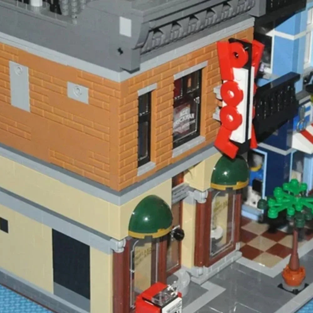 Creative Ideas Compatible 10224 King with figure Street View Building Block Hall Pet shop MOC Bank Christmas gift Adult toys