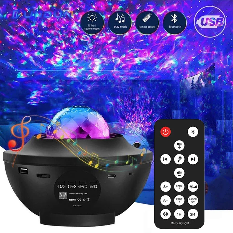 LED Starry Galaxy Projector with Bluetooth Music Player - Smarsty