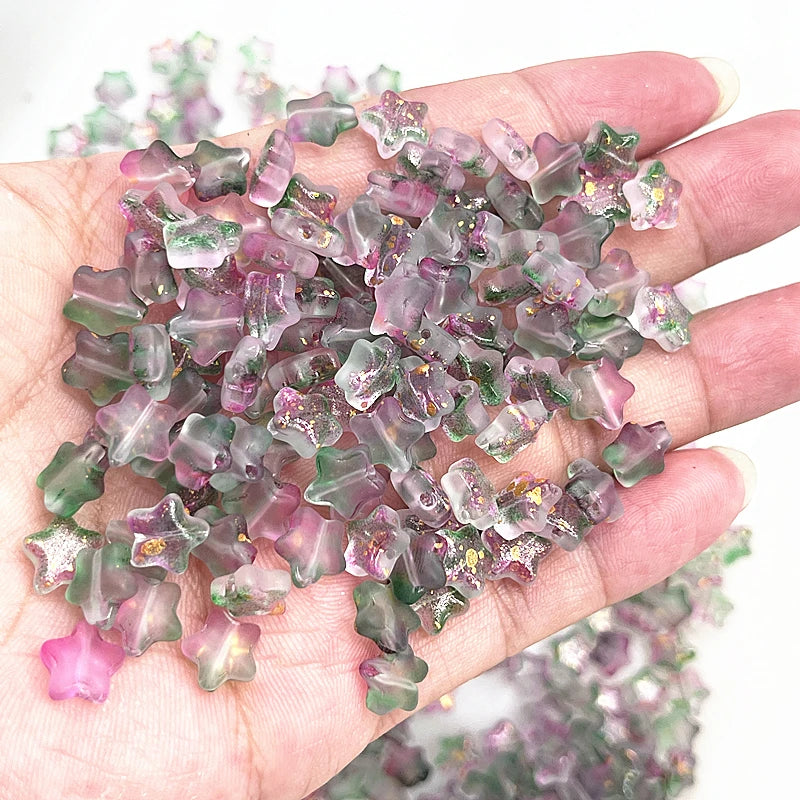 8mm Star Matte Glass Beads for Jewelry Making - Smarsty