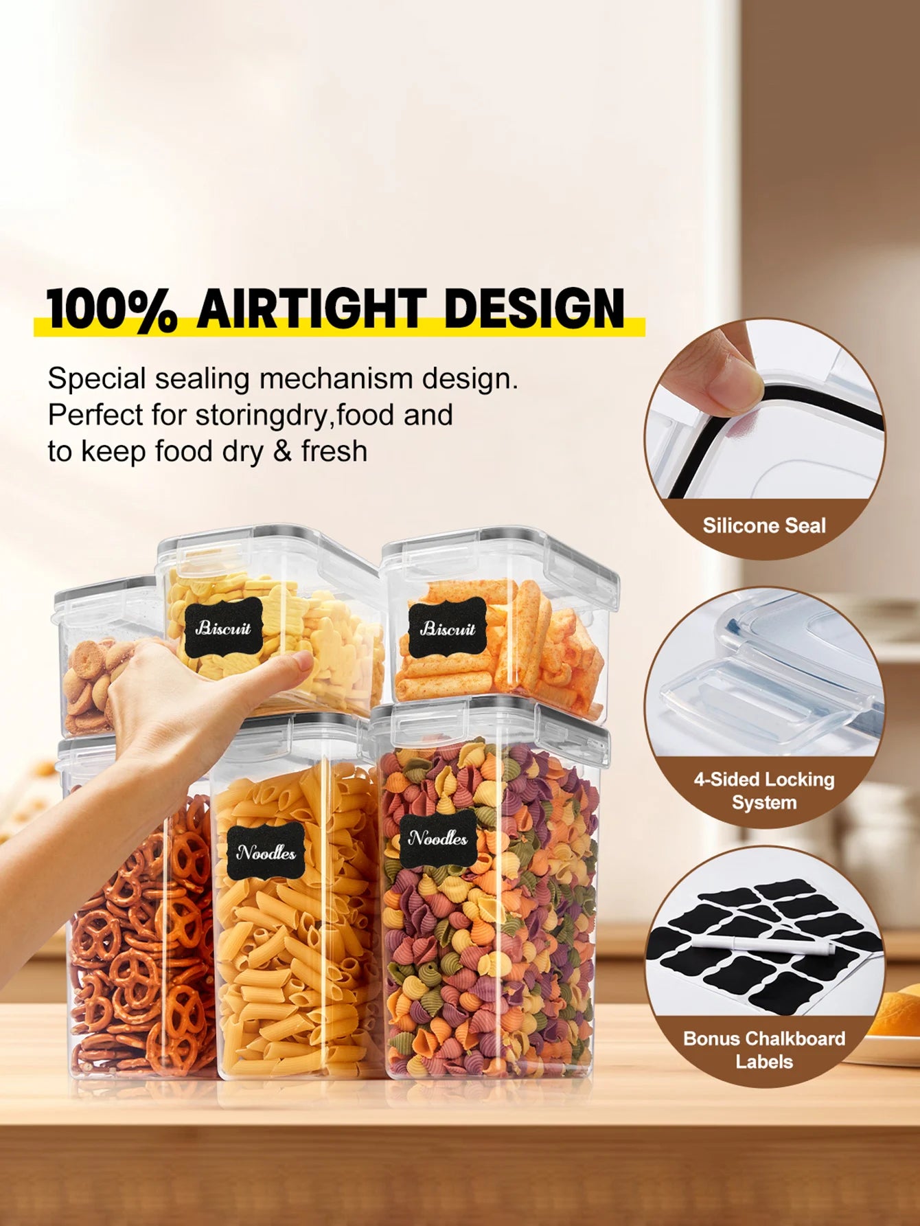 24pcs,Sealed food storage containers with LIDS - lunch boxes ideal for organizing and storing grains, rice, pasta, tea, nuts - Smarsty