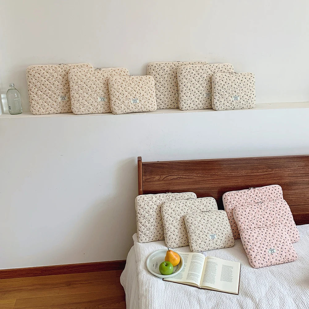 Flower Pattern Laptop Sleeve Case Bags Portable Computer Cover Bag Tablet Pouch for Macbook Air Pro 11 13 14 15 Inch Cover