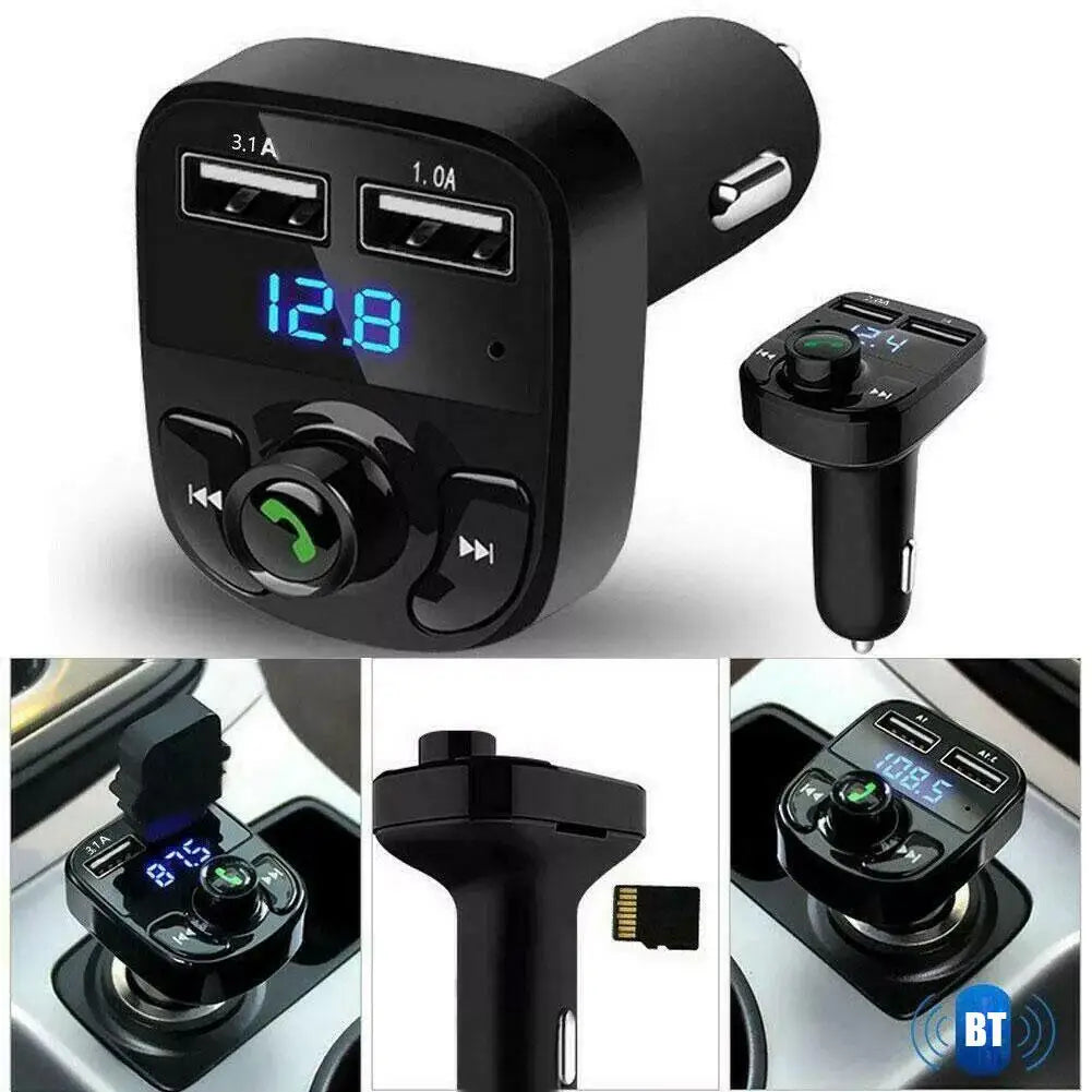 Wireless Bluetooth Car Charger With FM Transmitter Dual USB - Smarsty