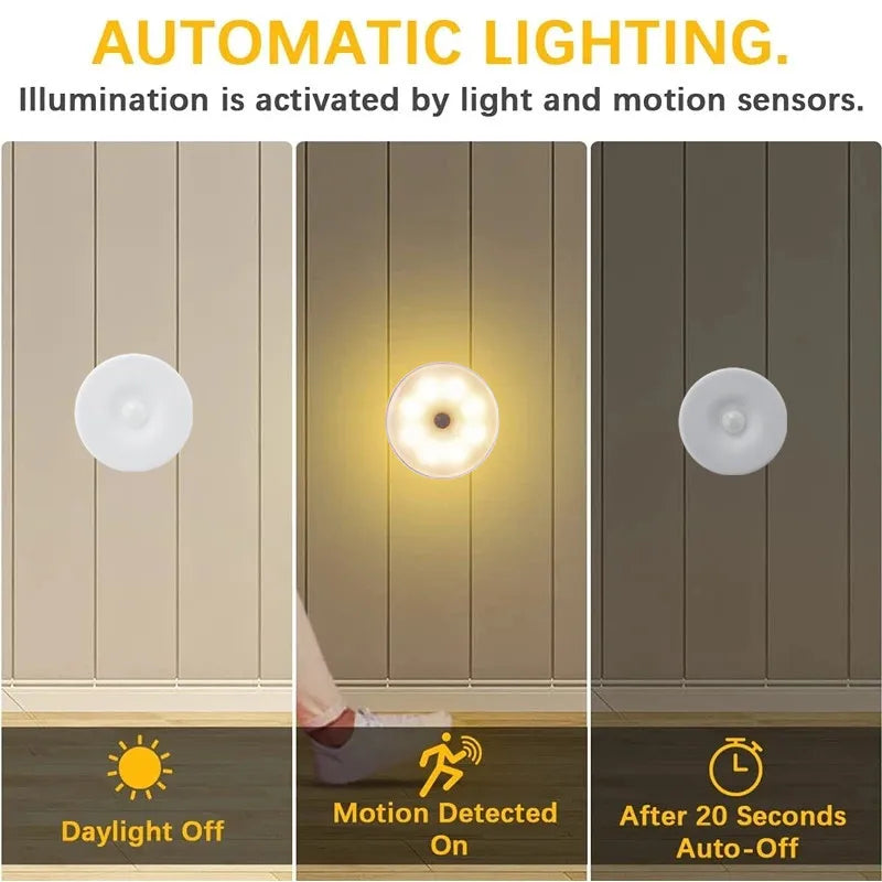 Rechargeable Motion Sensor LED Night Light for Home - Smarsty