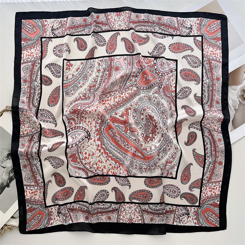 Luxury Leopard Print Silk Scarf for Women Spring Summer - Smarsty