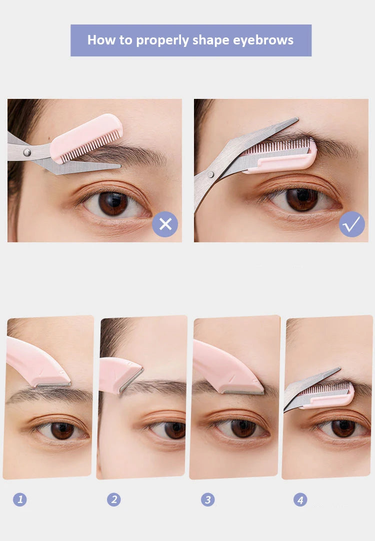 Professional Eyebrow Trimming Knife with Comb - Smarsty